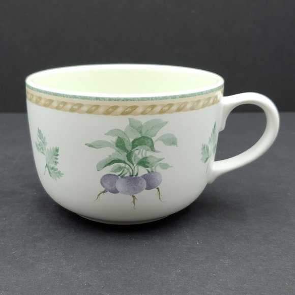 Oneida Julienne Flat Cups Mugs Vegetables Leaves Peppers Eggplant Radishes - Picture 3 of 9